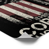 Trotse Amerikaanse vlag Veteraan Pistool Rechten T Poster (Hoek)
