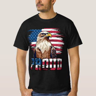 Trotse Amerikaanse Zeearend - Vlag van de VS T-shirt
