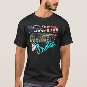 Trotse Army Brother Flag Amerikaanse T-Shirt