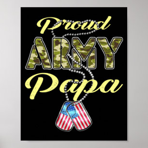 Trotse Army Papa Vlag Camo Hondenpenningen Pride M Poster