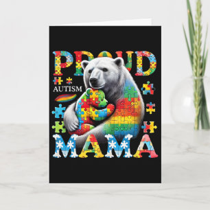 Trotse autisme mama beer houdt van autisme bewustz kaart