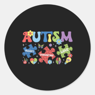 Trotse autisme-moeder autisme bewustzijn acceptati ronde sticker