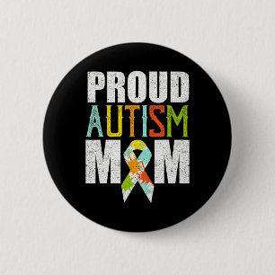 Trotse autisme moeder autisme bewustzijn vintage ronde button 5,7 cm