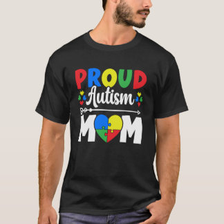 Trotse autisme-moeder, autismebewustzijn voor moed t-shirt