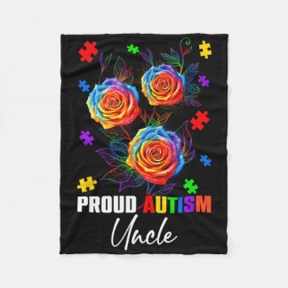 Trotse autisme oom rozen bloemen en puzzels autism fleece deken