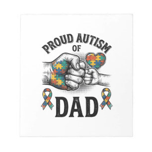 Trotse autisme papa vintage gravure bewustzijn shi notitieblok