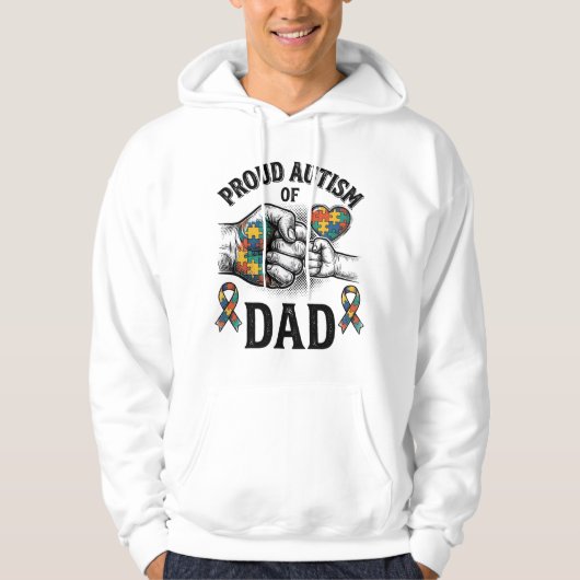 Trotse autisme vader vintage gravure bewustzijn sh hoodie (Voorkant)