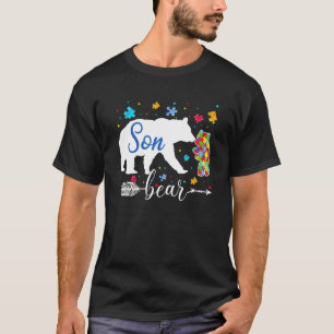 Trotse autisme zoon beer puzzel autisme zoon bewus t-shirt