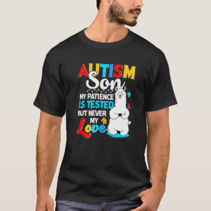 Trotse autisme zoon lama puzzel autisme zoon bewus t-shirt