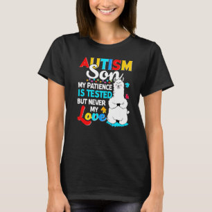 Trotse autisme zoon lama puzzel autisme zoon bewus t-shirt