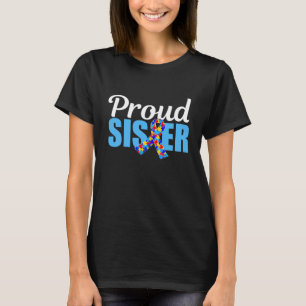 Trotse autisme zus blauwe bewustzijnslint Cute T-shirt