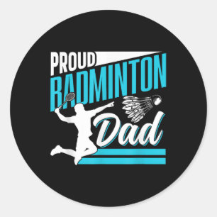 Trotse Badminton Vader Liefhebber Speler Team Weds Ronde Sticker