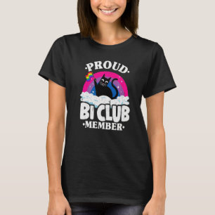 Trotse Bi Club-lid Kat Biseksuele Vlag Regenboog B T-shirt