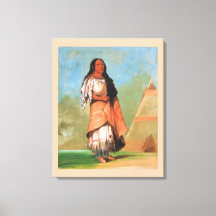 Trotse Blackfoot indiaanse vrouw, George Catlin Canvas Afdruk