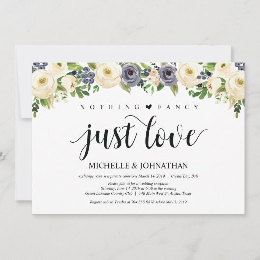 Trotse bloemige trouwontvangst uitnodigingen (Voorkant)