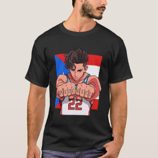 Trotse Boricua Basketballer Puerto Rico Vlag T-shirt