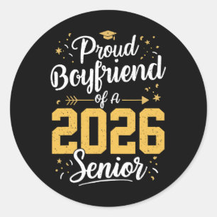 Trotse Boyfriend Van Een 2026 Senior 2026 Cl Van 2 Ronde Sticker
