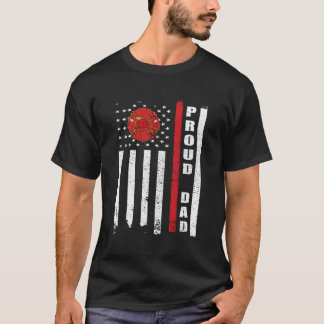 Trotse brand vader Amerikaanse vlag brandweerman v T-shirt