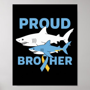 Trotse broeder Autisme Bewustzijn Shark Support Ri Poster