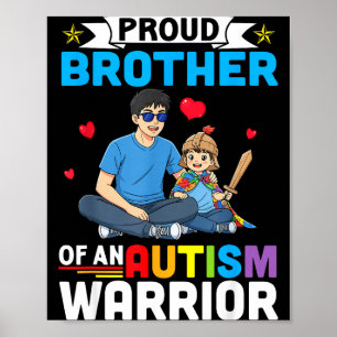 Trotse broer autism awareness warrior steun voor poster