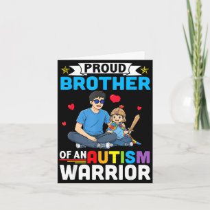 Trotse broer autisme bewustzijn warrior ondersteun kaart