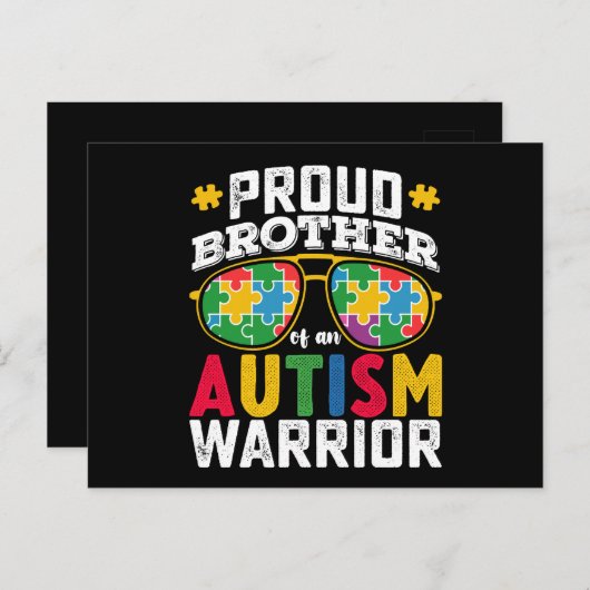 Trotse broer van een autisme krijger familie briefkaart (Voorkant / Achterkant)