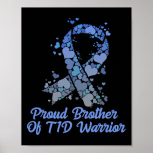 Trotse Broer Van T1d Krijger Type 1 Diabetes Bewus Poster