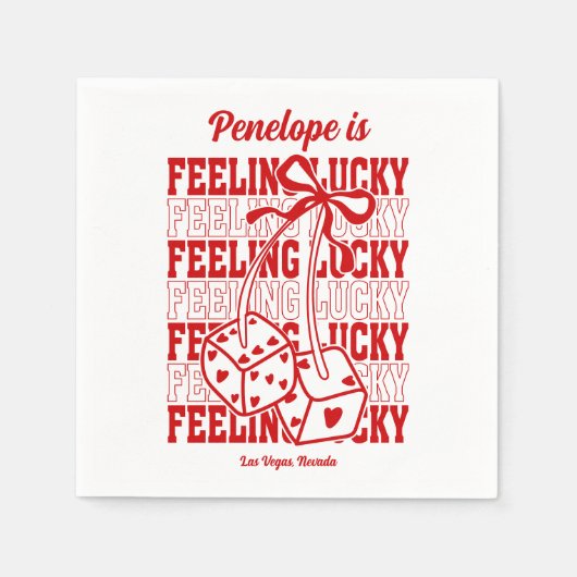 Trotse Bruidsmeisje Servetten met 'Feeling Lucky i (Voorkant)