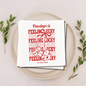 Trotse Bruidsmeisje Servetten met 'Feeling Lucky i