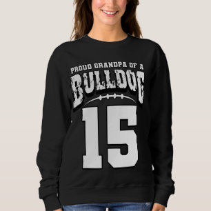 Trotse Bulldog Football Opa van speler 15 Trui