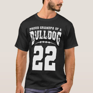 Trotse Bulldog Football Opa van speler 22 T-shirt