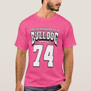 Trotse Bulldog Football Opa van speler 74 T-shirt