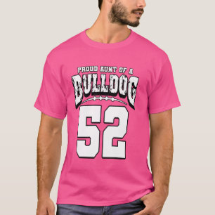 Trotse Bulldog Football Tante van speler 52 T-shirt