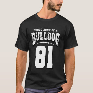 Trotse Bulldog Football Tante van speler 81 T-shirt