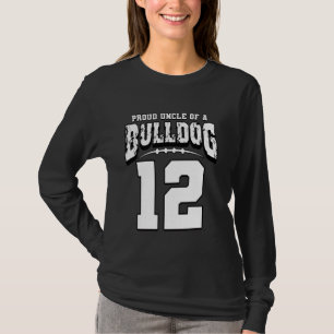 Trotse Bulldog Football Uncle van speler 12 T-shirt