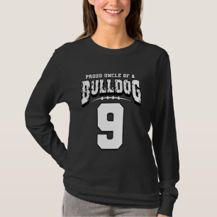 Trotse Bulldog Football Uncle van speler 9 T-shirt