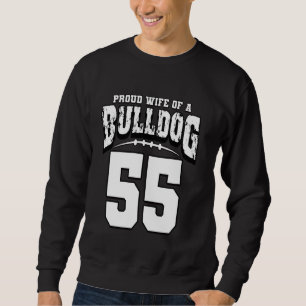 Trotse Bulldog Football vrouw van speler 55 Trui