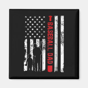 Trotse Bysebyll Vader Amerikaanse Vlag Sport Vader Magneet