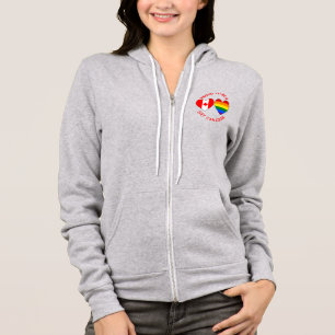 Trotse Canadese homo met hart USA Canada vlaggen Hoodie