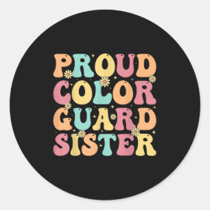 Trotse Color Guard Zus - Groovy Colorguard's Zus Ronde Sticker