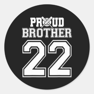 Trotse Cricket Broer Nummer 22 Ronde Sticker