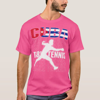 Trotse Cuba Tafeltennis Fans Jersey Cubaanse Vlag T-shirt