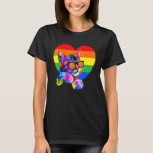 Trotse Cute Kat Pride Lgbt Transgender Vlag Hart G T-shirt