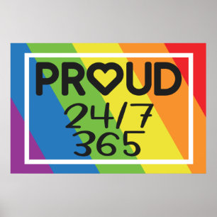 Trotse dagelijkse regenboogkleuren LGBTQ+ pride ma Poster