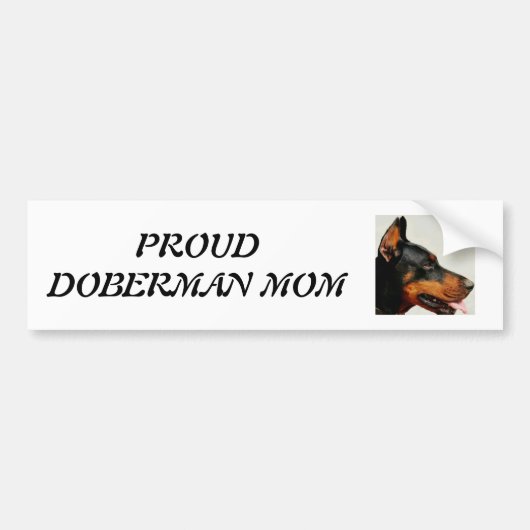 Trotse Dobermann Moeder Bumpersticker (Voorkant)