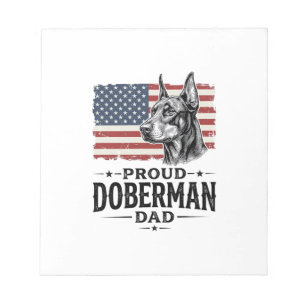 Trotse Dobermann Vader Vintage Vlag Vectorontwerp_ Notitieblok
