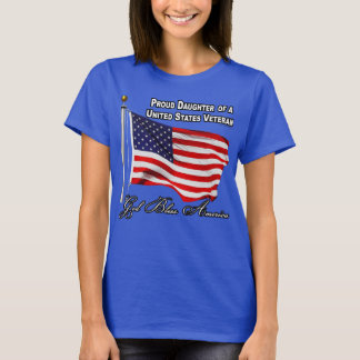 Trotse dochter van een Amerikaanse veteraan met de T-shirt