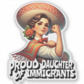 Trotse dochter van immigranten Retro Pink Sticker (Voorkant)