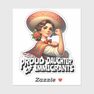 Trotse dochter van immigranten Retro Pink Sticker