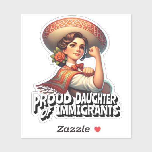 Trotse dochter van immigranten Retro Pink Sticker (Vel)